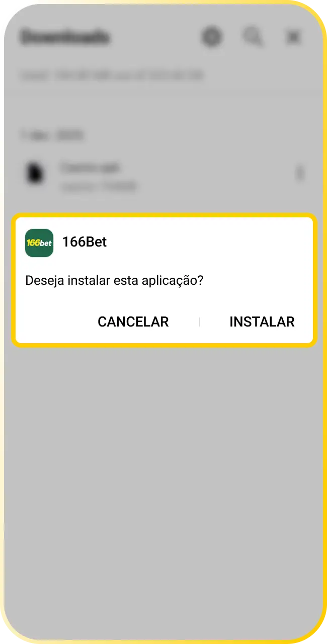 Conclua a instalação do 166Bet App no seu Android e comece a jogar imediatamente.