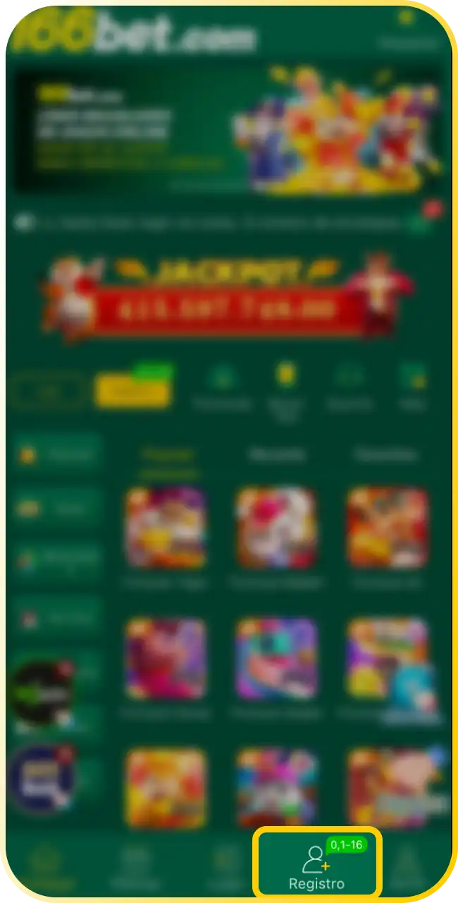 Abra o site oficial e inicie o seu registo na 166bet para criar uma conta de apostas.