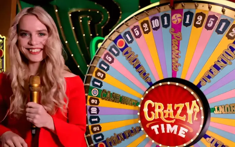 Participe do dinâmico show de cassino ao vivo Crazy Time na plataforma da 166bet.